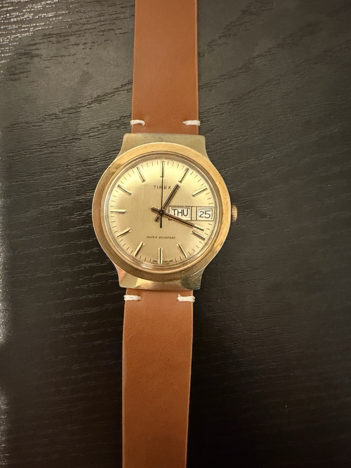 Vintage Timex 1980 Men’s 36MM Marlin Watch Day Date England 28418 10680 Running