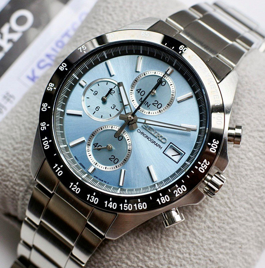 Seiko Spirit Chronograph Blue Dial Stainless Steel Men’s Watch SBTR029