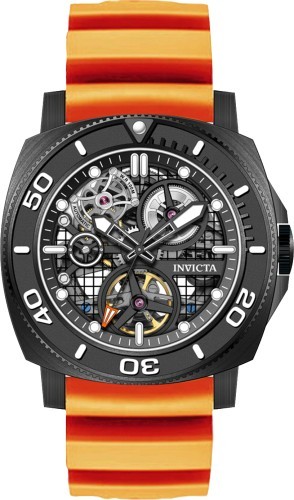 Invicta Men’s Sea 44mm Hunter Automatic Skeleton Dial Orange/Black/ Tone Watch