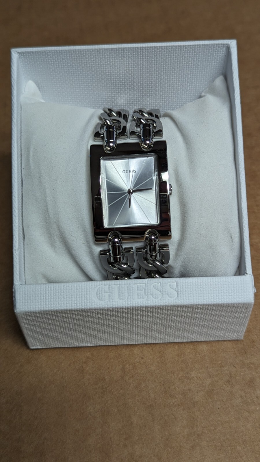 Guess Women’s MOD Heavy Metal Silver Tone Dial Watch – W1117L1 Nice Rare