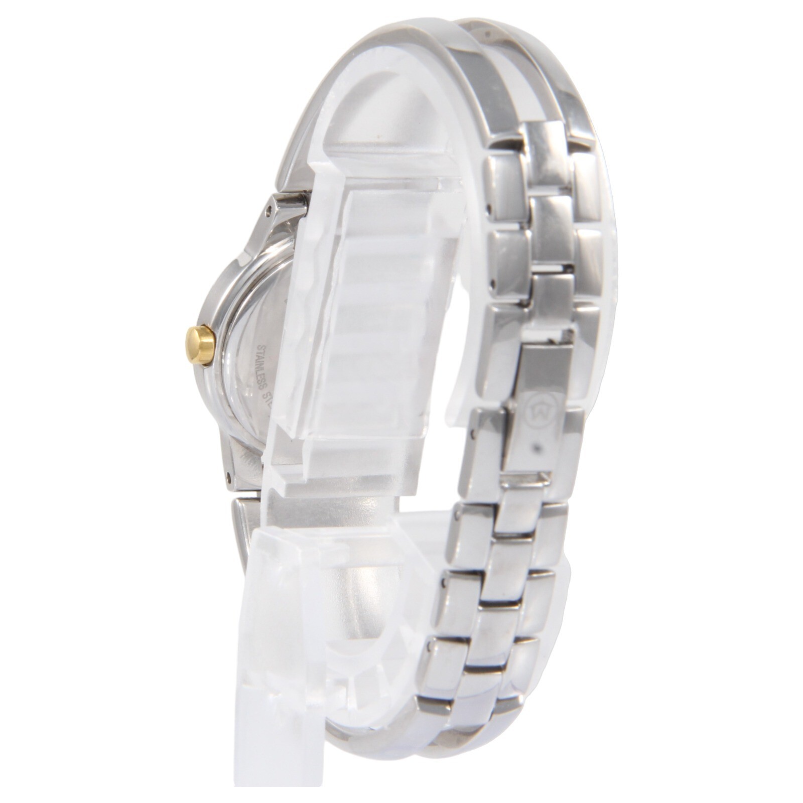 Movado Amorosa 24mm Two-Tone Bangle Black Dial Quartz Watch 0604760