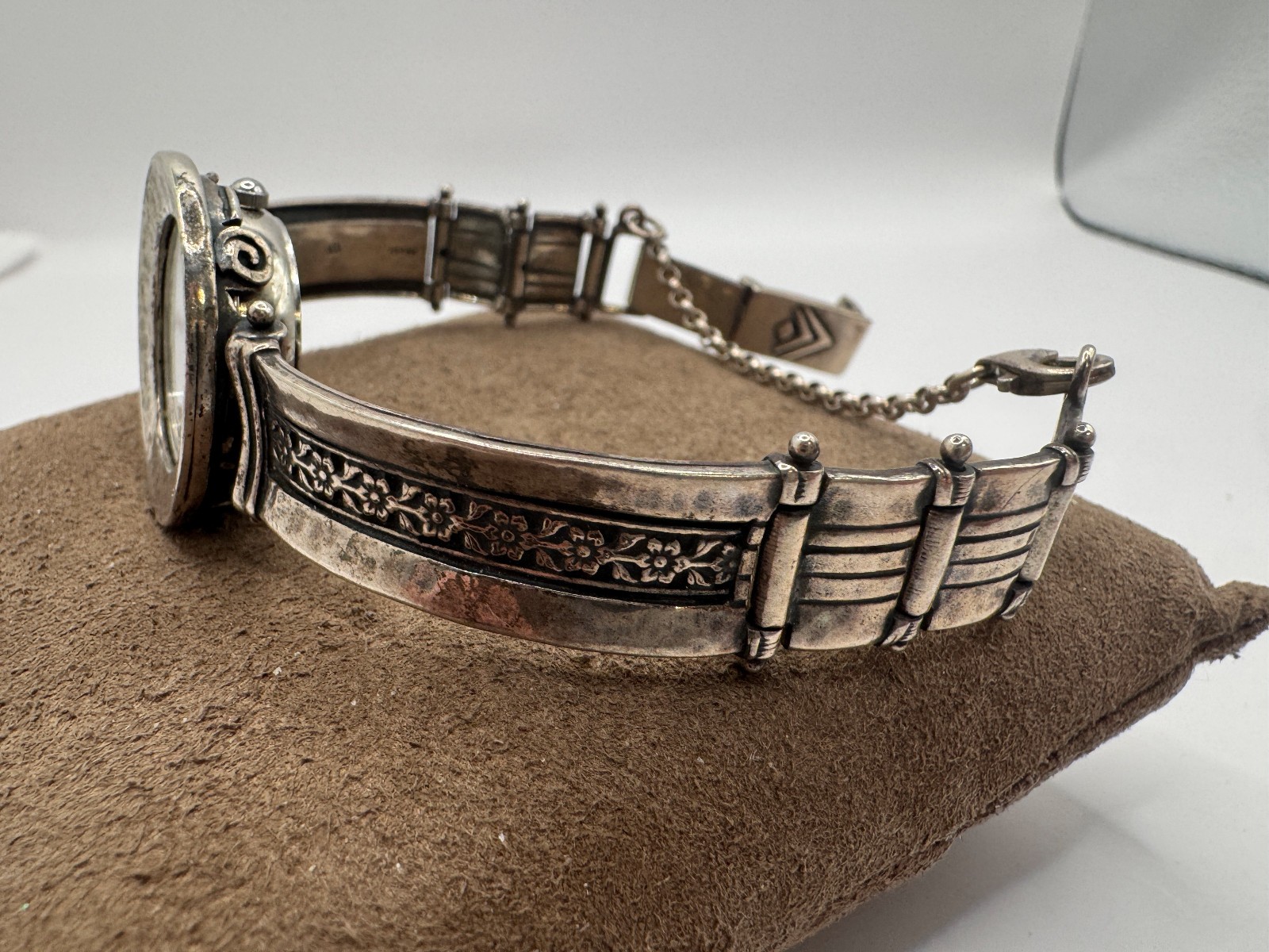 Vintage Israel Sterling Silver Silpada Designs Watch, Hammered Bezel