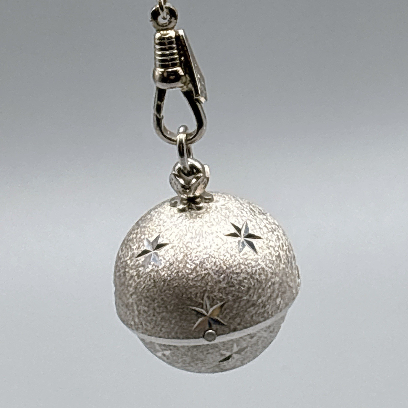 Vintage BUCHERER Orb Ball Sphere Pendant Silver Necklace Watch Star Mechanical