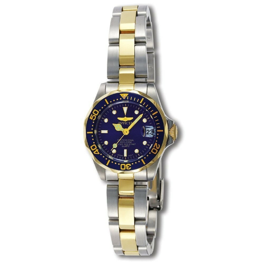 Invicta Women’s Watch Pro Diver Quartz Blue Dial Two Tone Steel Bracelet 8942