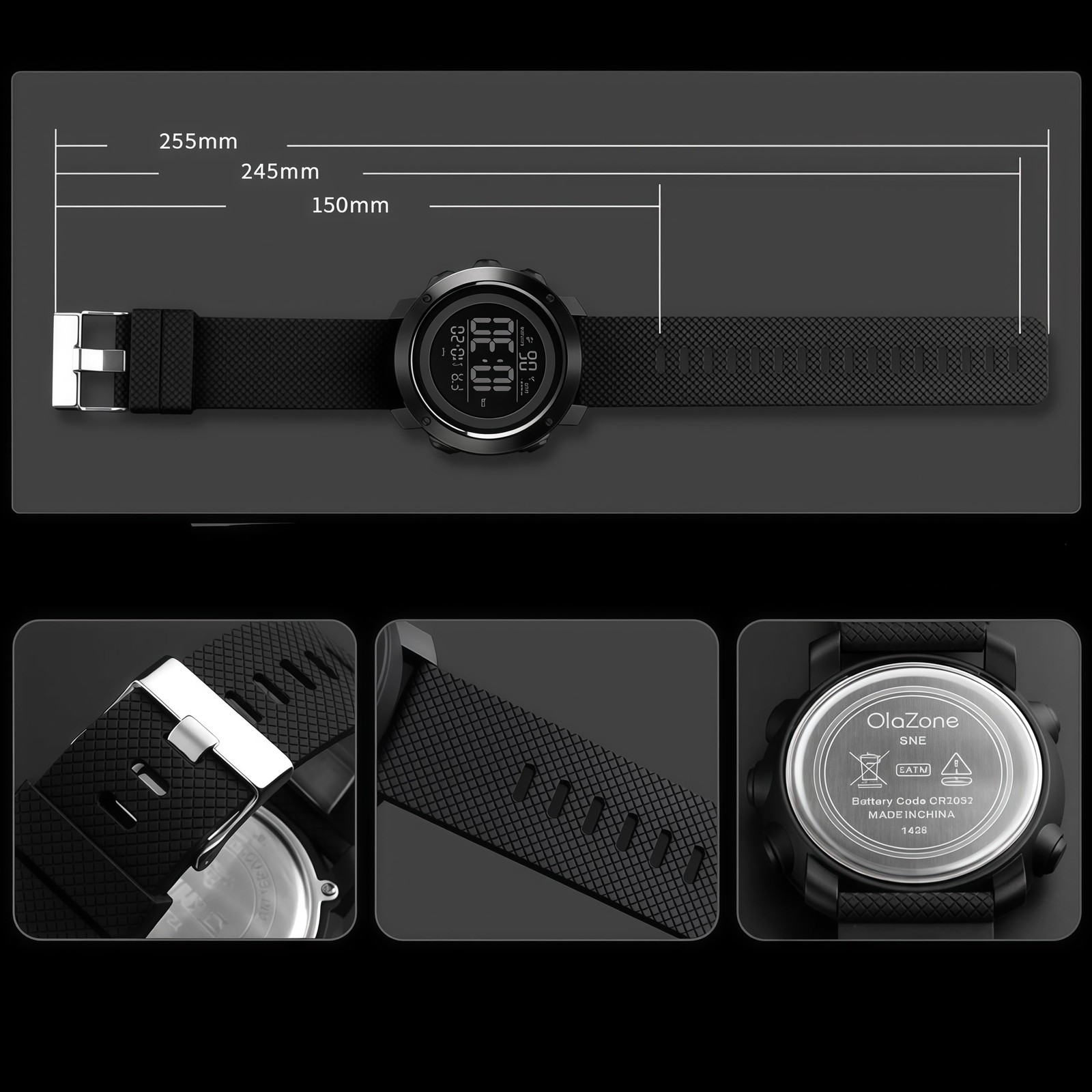 OLAZONE Big Boys Digital Watch Sports Teen Waterproof Military Back Light Wat…