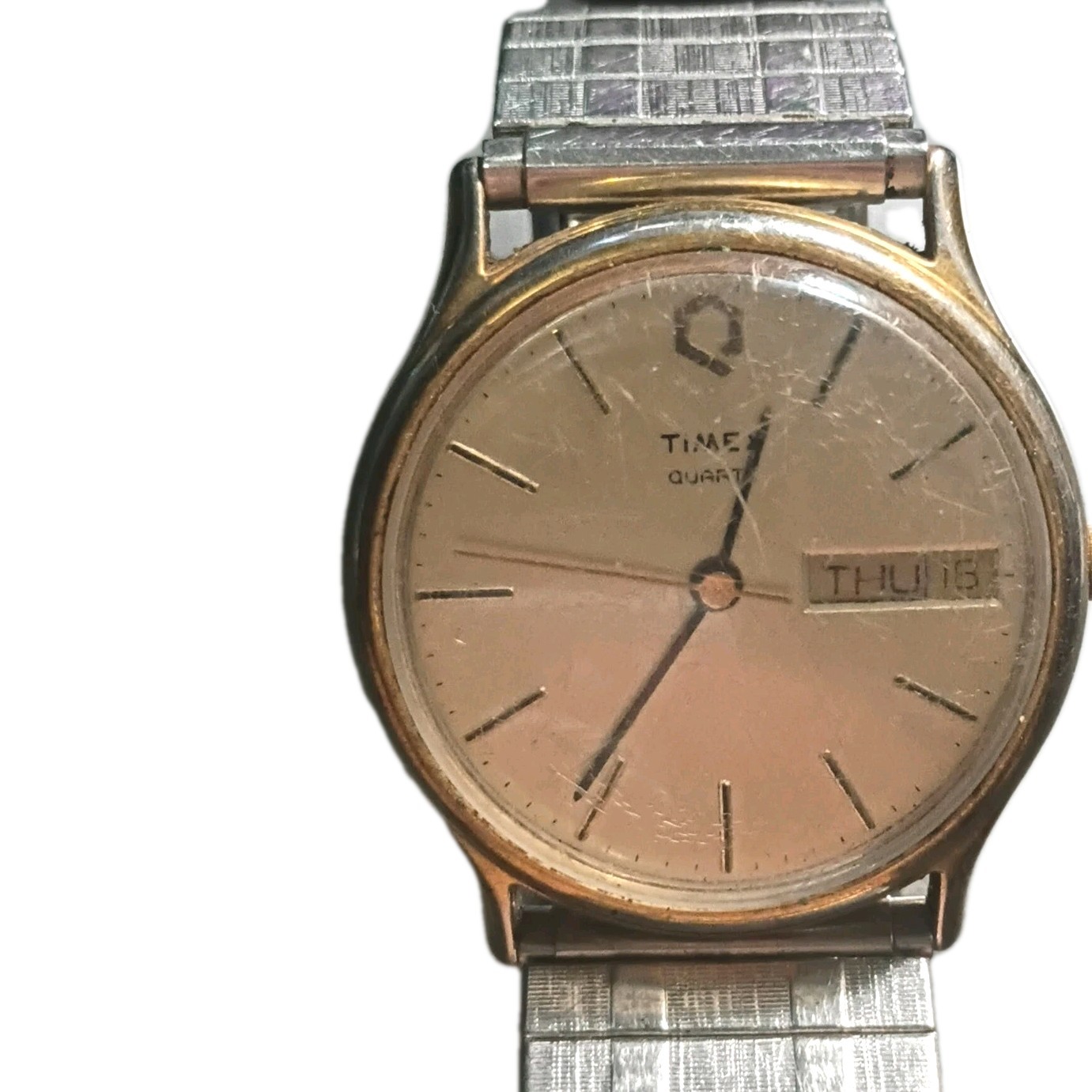 TIMEX Quartz Wk Day Window Made In Philippines Wristwatch Men’s WORKS!!