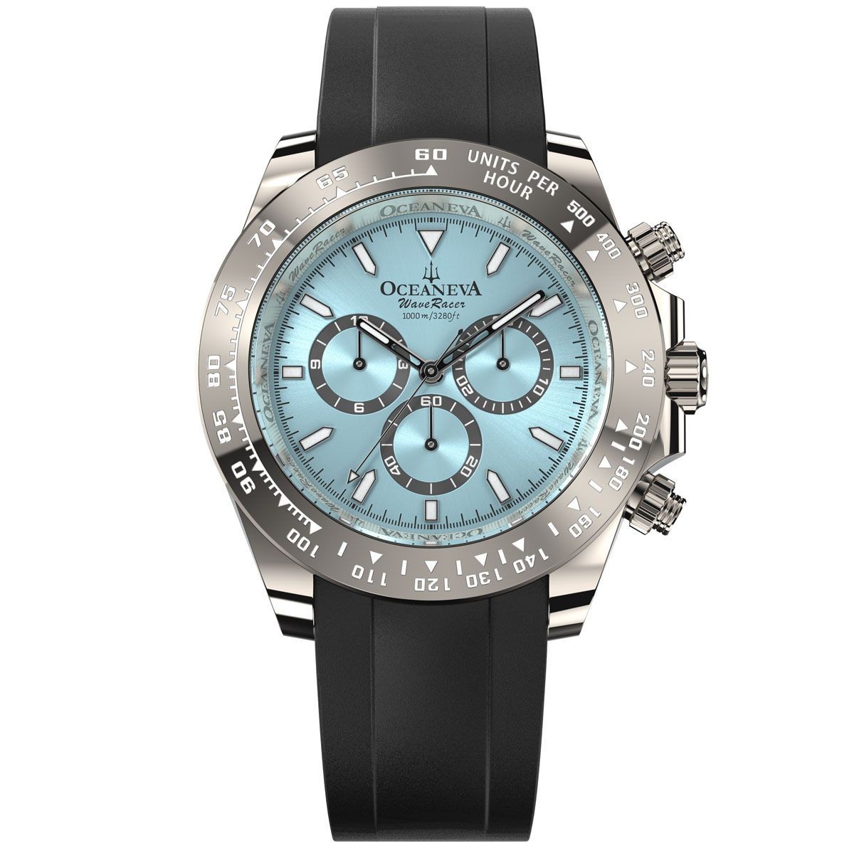 Oceaneva WaveRacer 1000M Black Mint – Grade 5 Titanium Automatic Chronograph