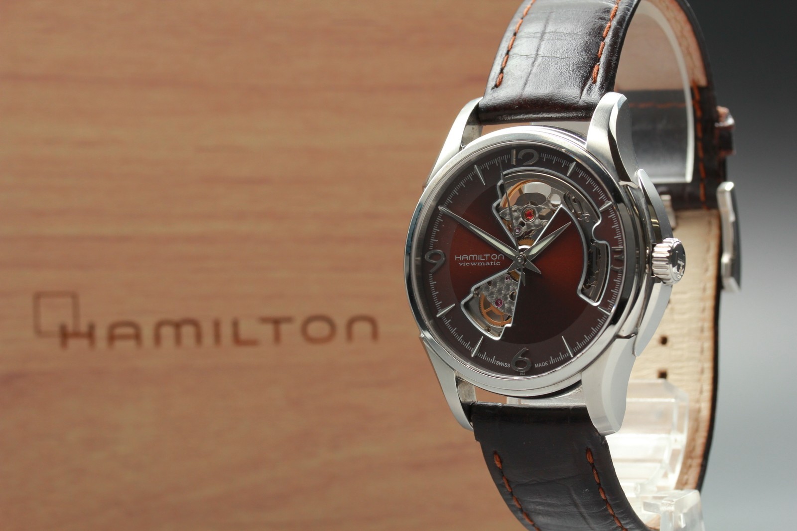 Near Mint in Box Hamilton Jazzmaster H325651 Open Heart AT Men’s Watch Japan