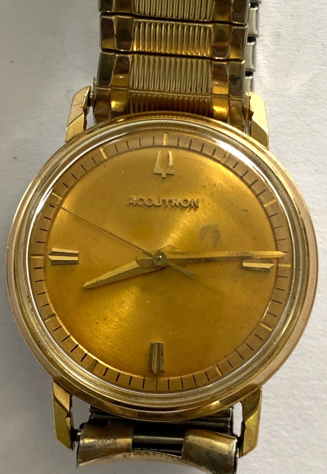1962 Bulova Accutron 214 14K Solid Gold Watch M2 Tuning Fork Running Clean