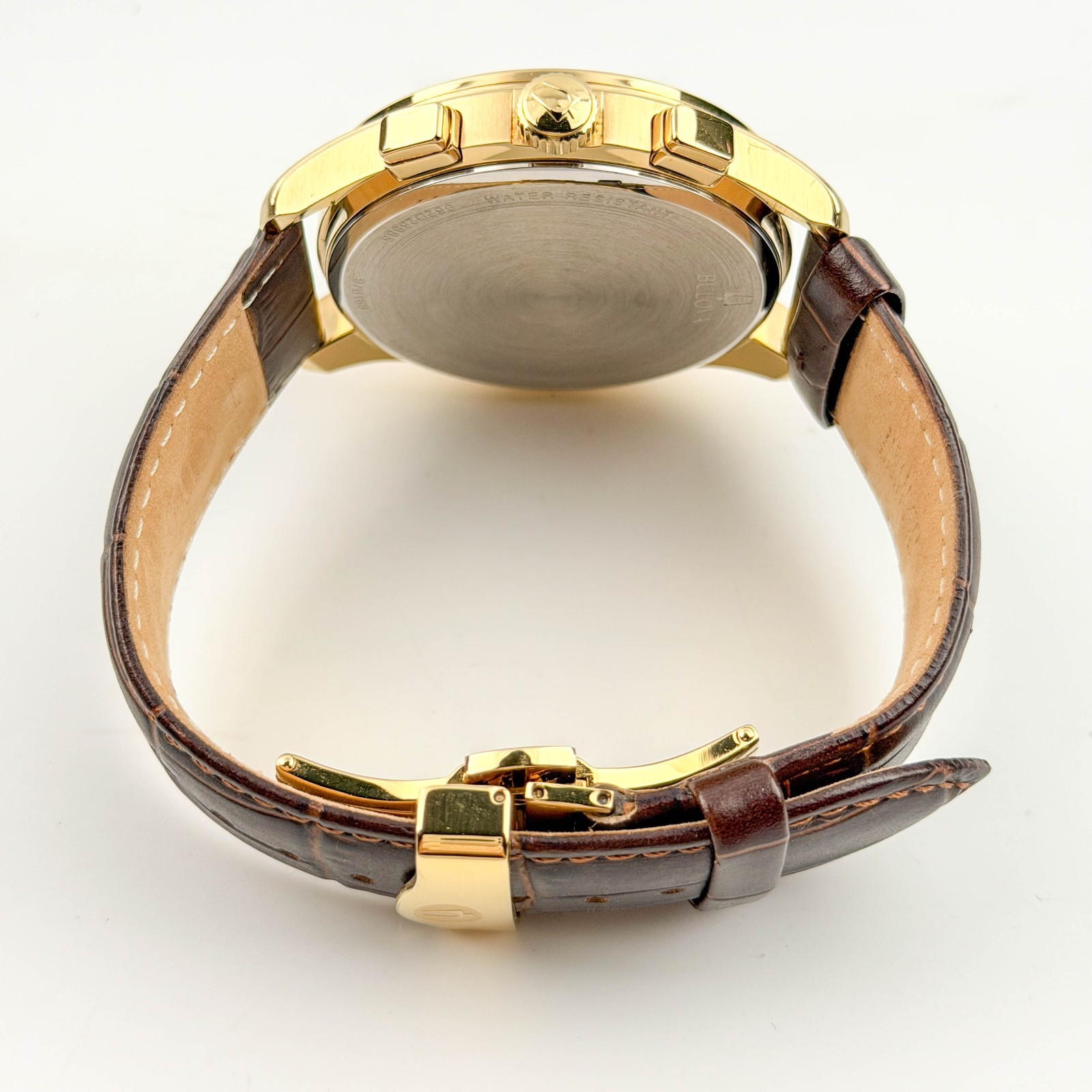 Bulova Classic Wilton 97B169 Gold-Tone Chronograph & White Dial Men’s Watch 46MM