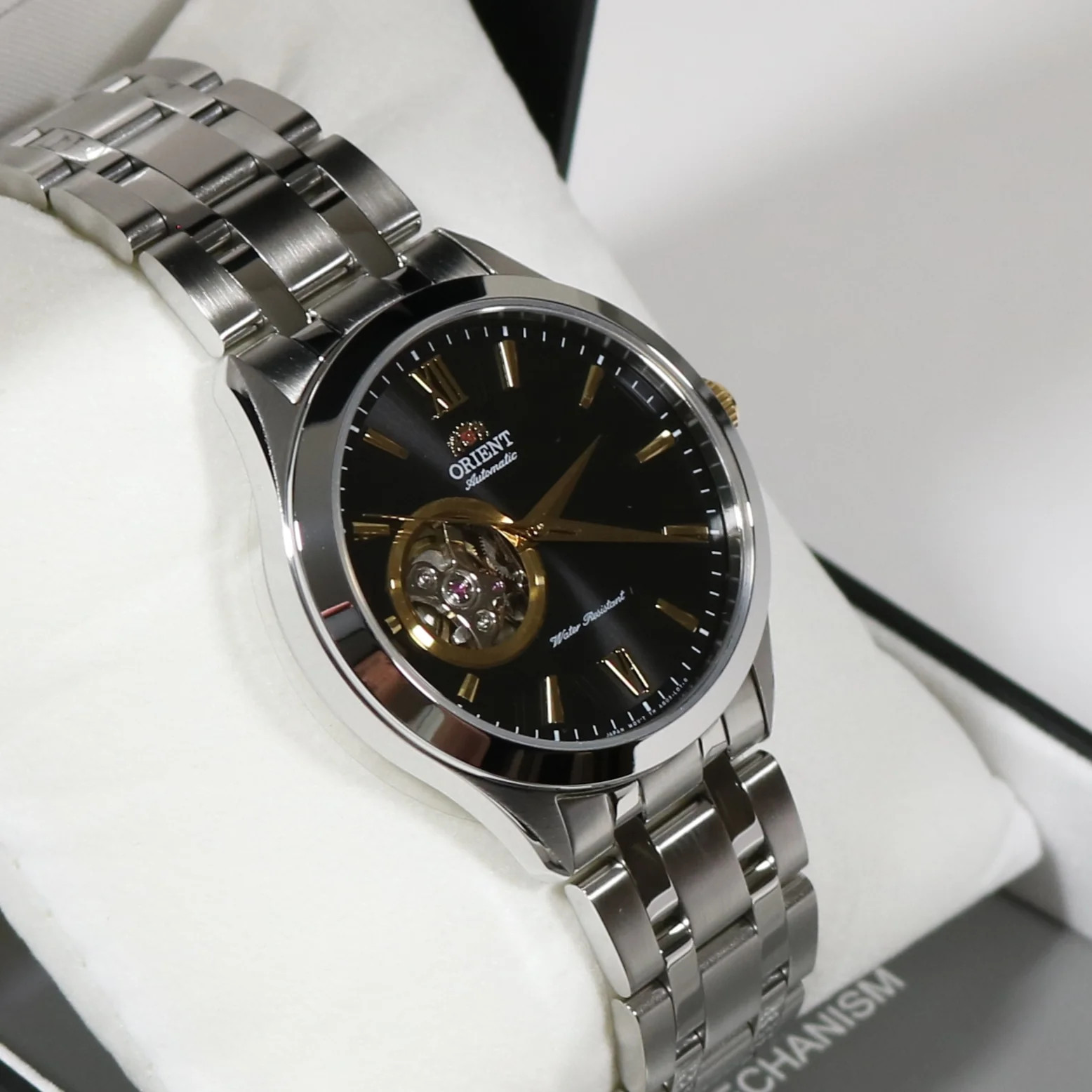 Orient Men’s Open Heart Black Dial Automatic Watch TAG03002B0