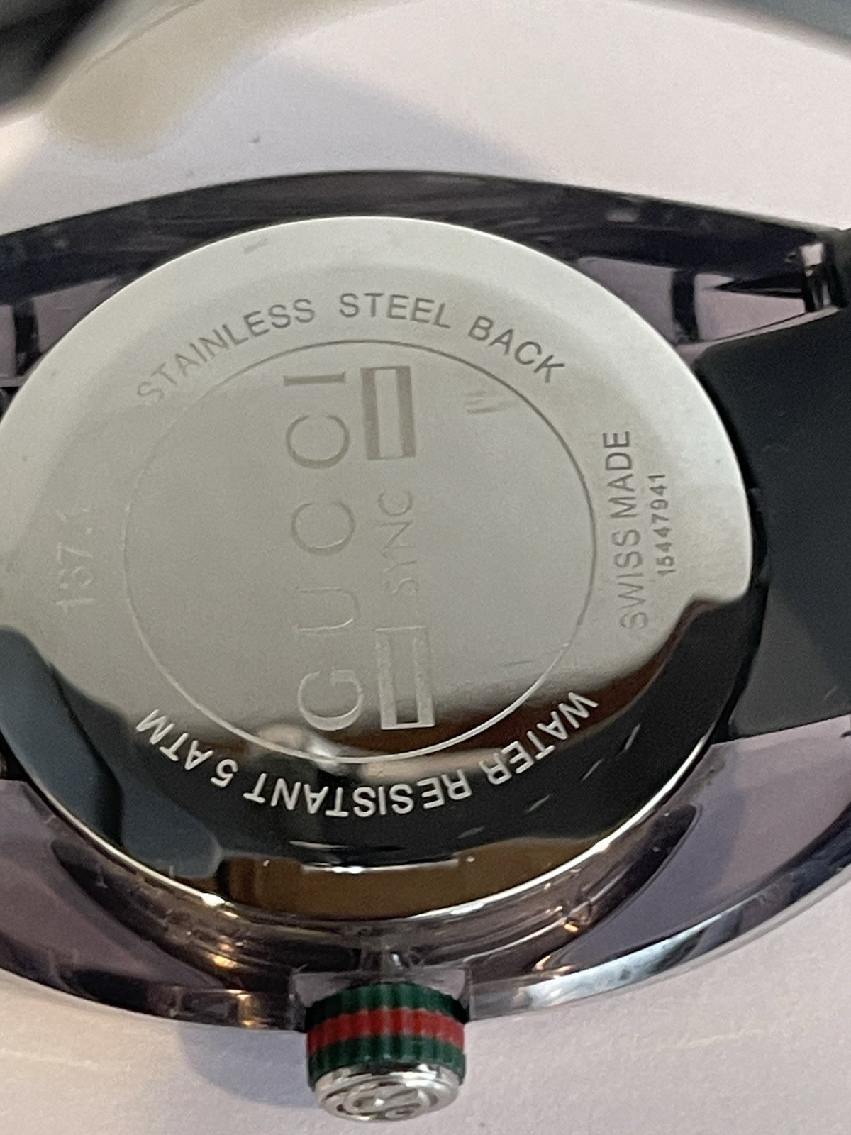 New Gucci Sync XXL YA82052 Gray Rubber Band Gray Dial Unisex Watch