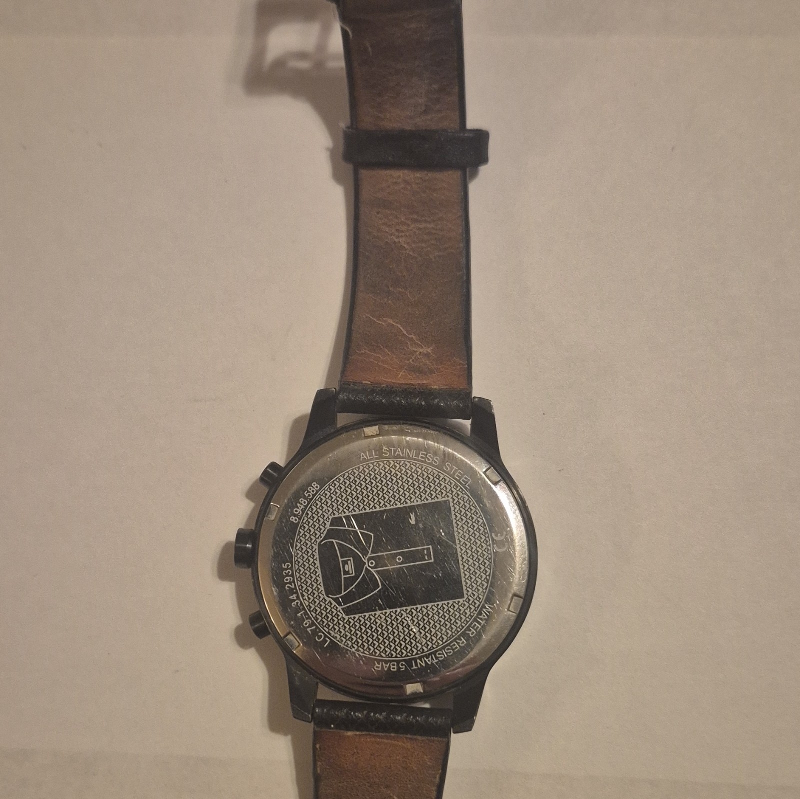 Lacoste 12.12 Men’s Black Quartz Chronograph Watch 50m Leather Strap
