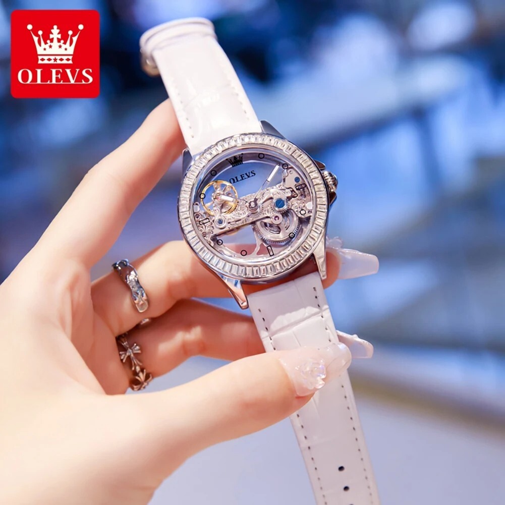 Skeletons Automatic OLEVS Fully Hollow Mechanical Mechanical Watch Women Watch