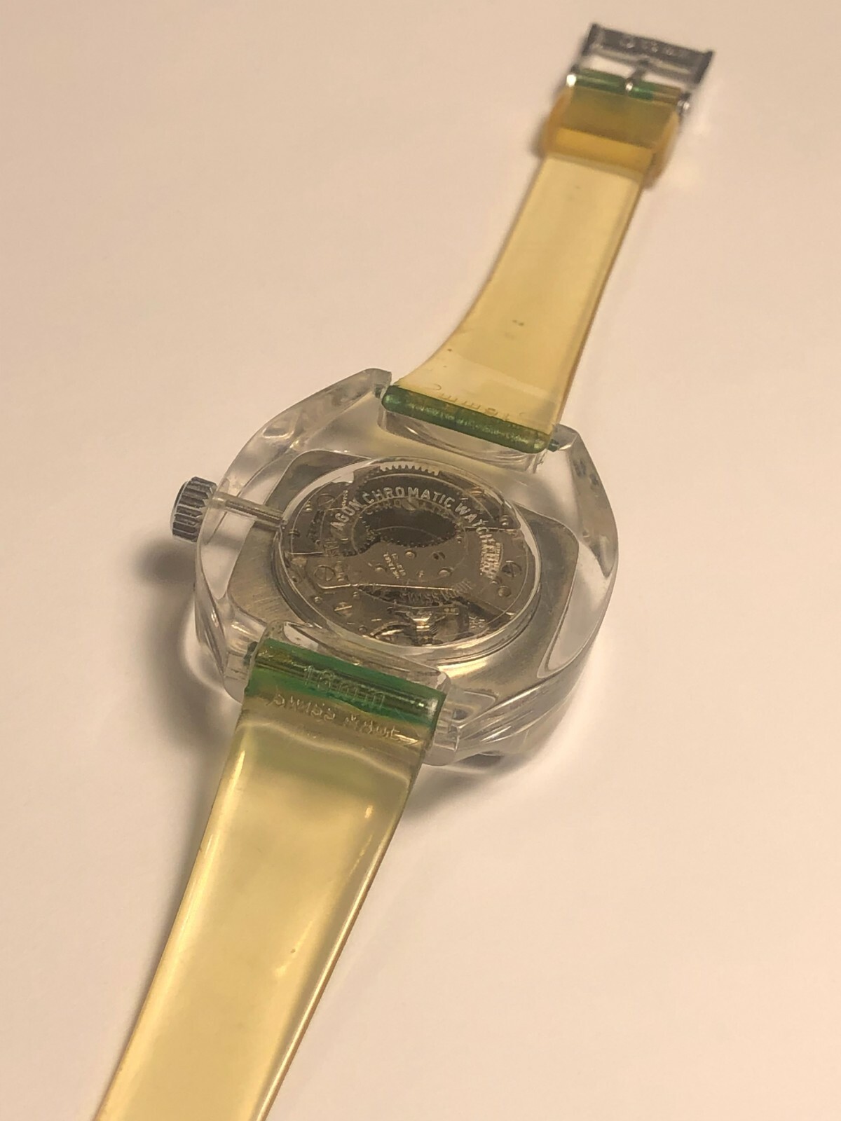 VINTAGE SWISS MADE 1970’s GENESIS PLEXIGLASS LADIES WIND-UP WRISTWATCH AGON CHR