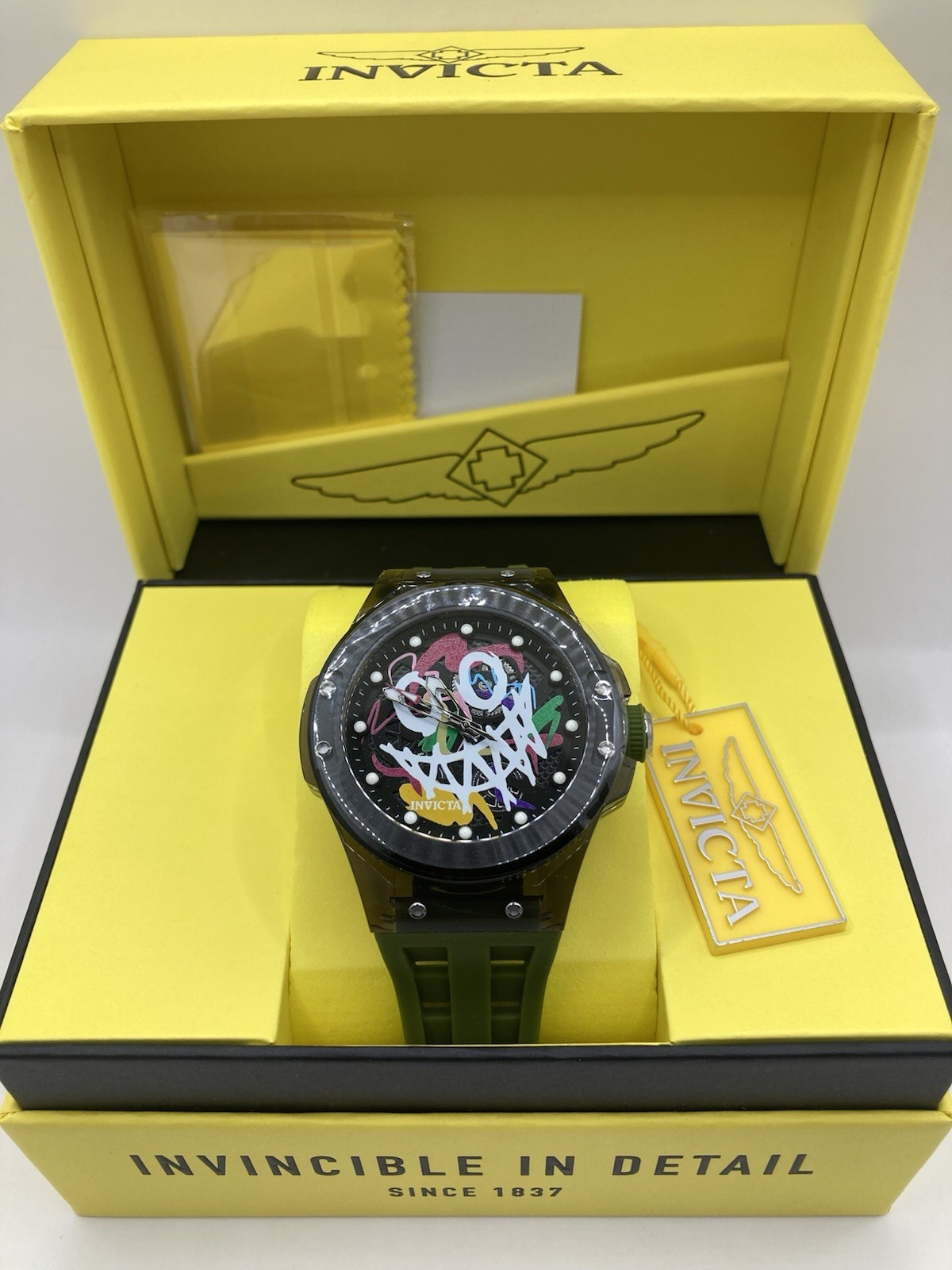 NEW Invicta Sea Base Rogue 48mm Graffiti Dial Men’s Quartz Watch 50006 Green