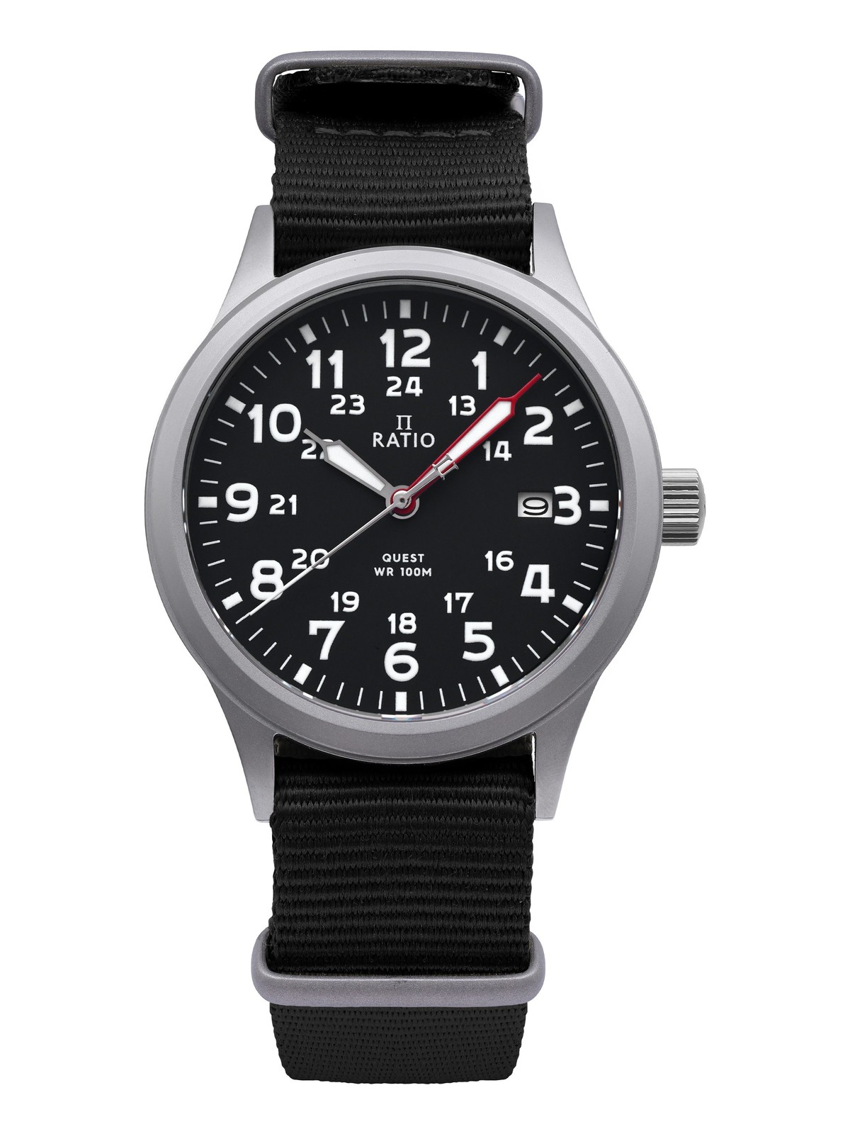 Ratio Quest Series Black Dial Quartz Analog Casual RTQ017 100M Men’s Watch