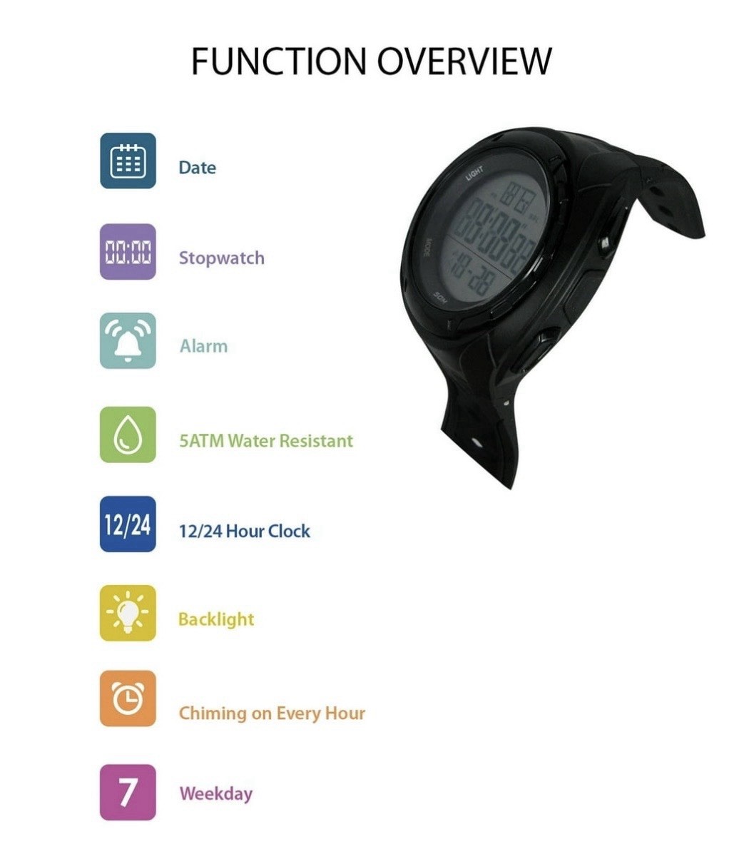 George Men’s Digital Sport Wristwatch Plastic Strap