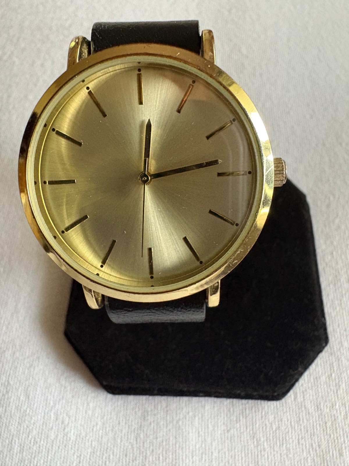 Men’s Working Accutime LDS06WM Quartz Watch Black Band w/New Battery #155