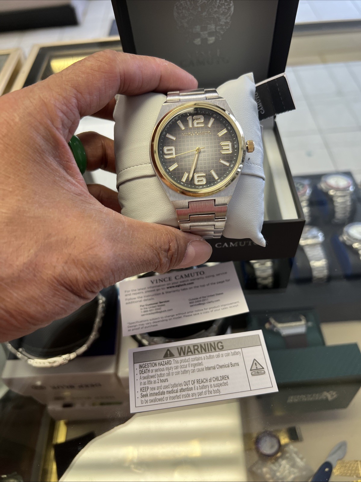 Vince Camuto Men’s👍VC SILV BRAC GLD MULTI Dial BIG NUMBERS🎁Watches