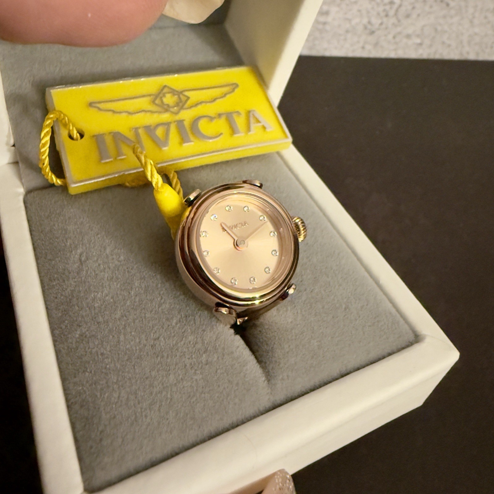 Invicta Mini Angel Women’s Ring Watch – 17.5mm Rose (48575) $199 MSRP-NEW IN BOX