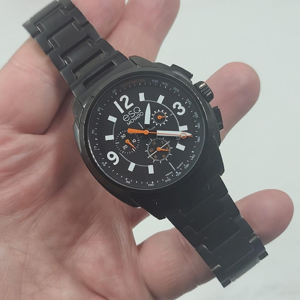 ESQ by MOVADO Black Men’s Wrist Watch Model ES.42.1.34.5649 – New Battery!
