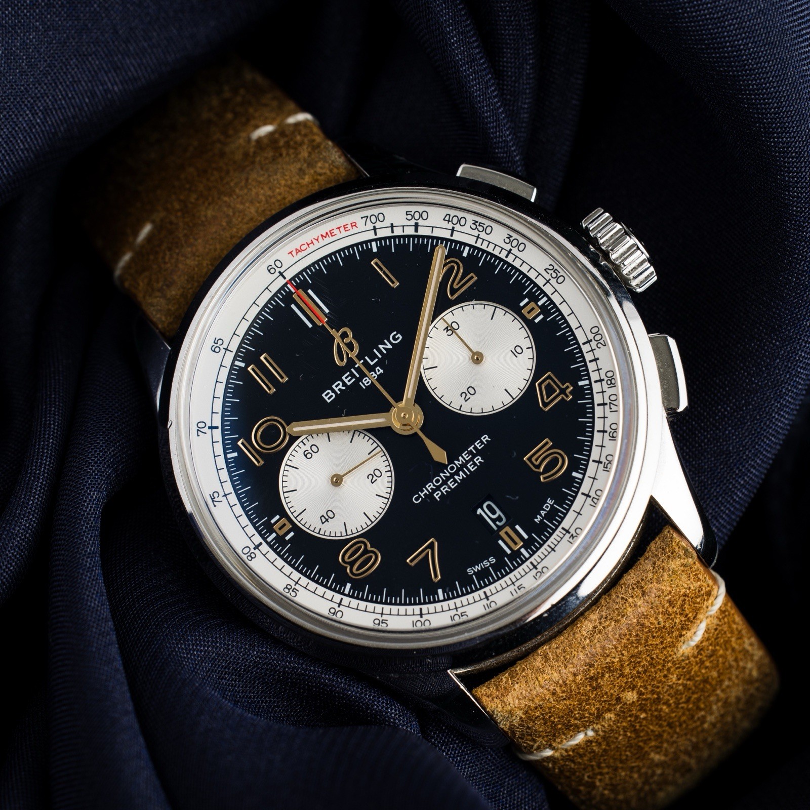 Breitling Premier B01 Chrono Norton SS auto 42mm Strap Watch AB0118A21B1X2