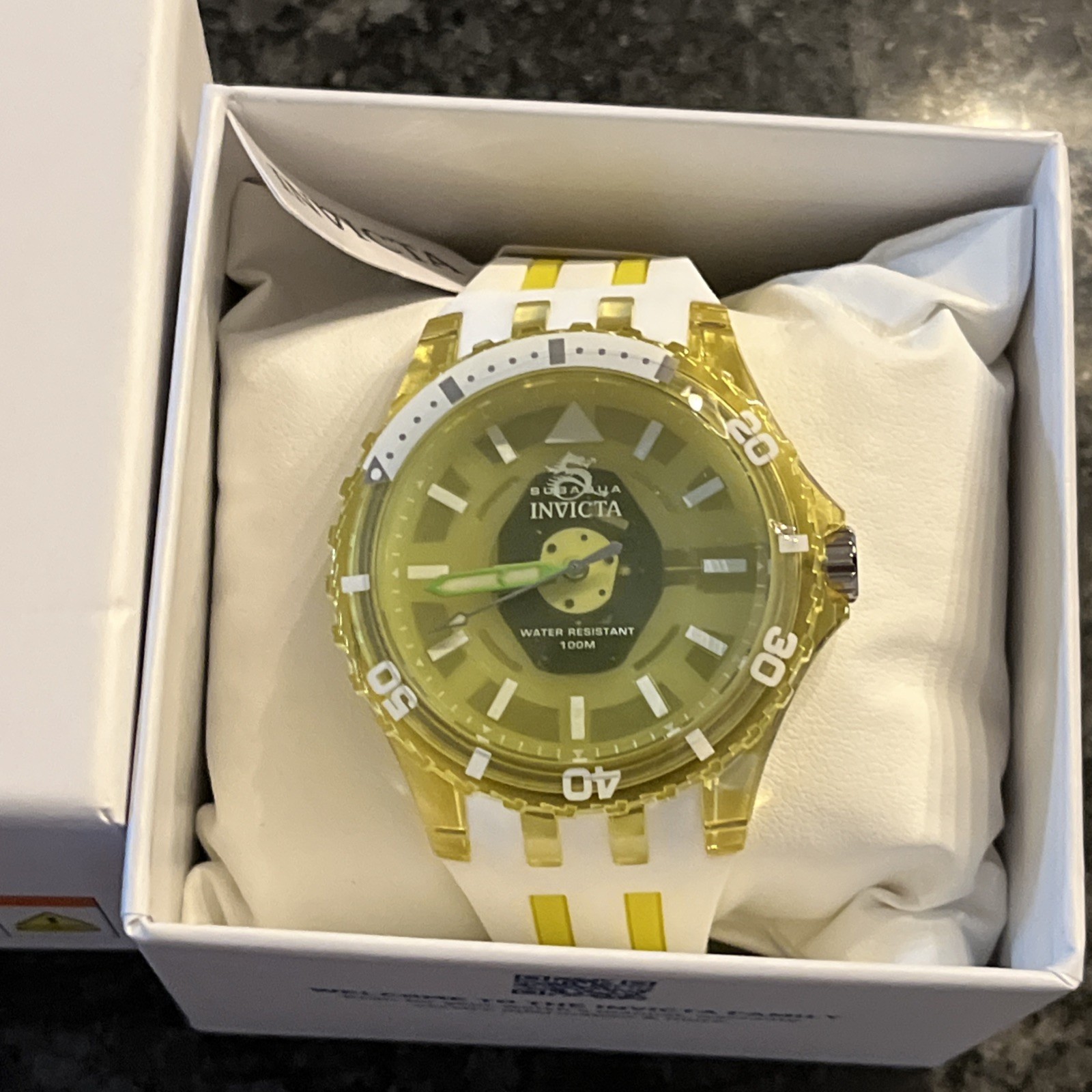 Invicta Subaqua Men’s 44mm Watch Silicone Transparent Yellow 69451