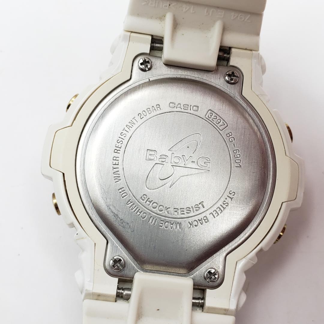 Casio Baby-G BG-6901-1JF Women’s White Digital Watch Used