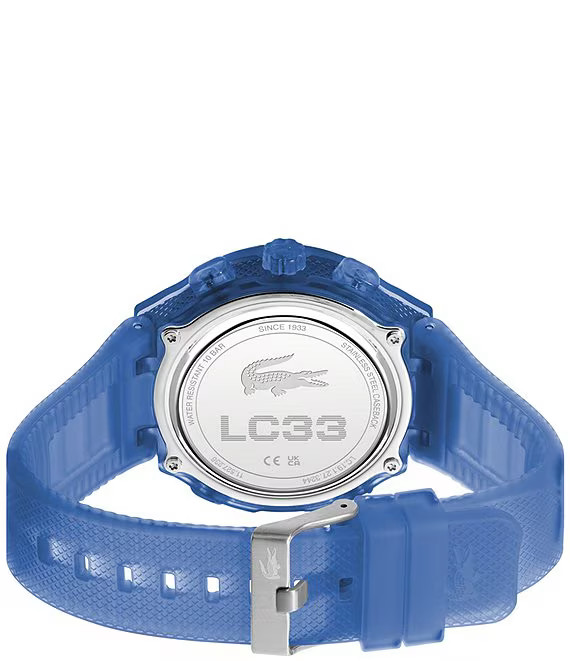 LACOSTE LC33 Analog & Digital Blue Dial Silicone Watch (Size 45mm) (2011429)