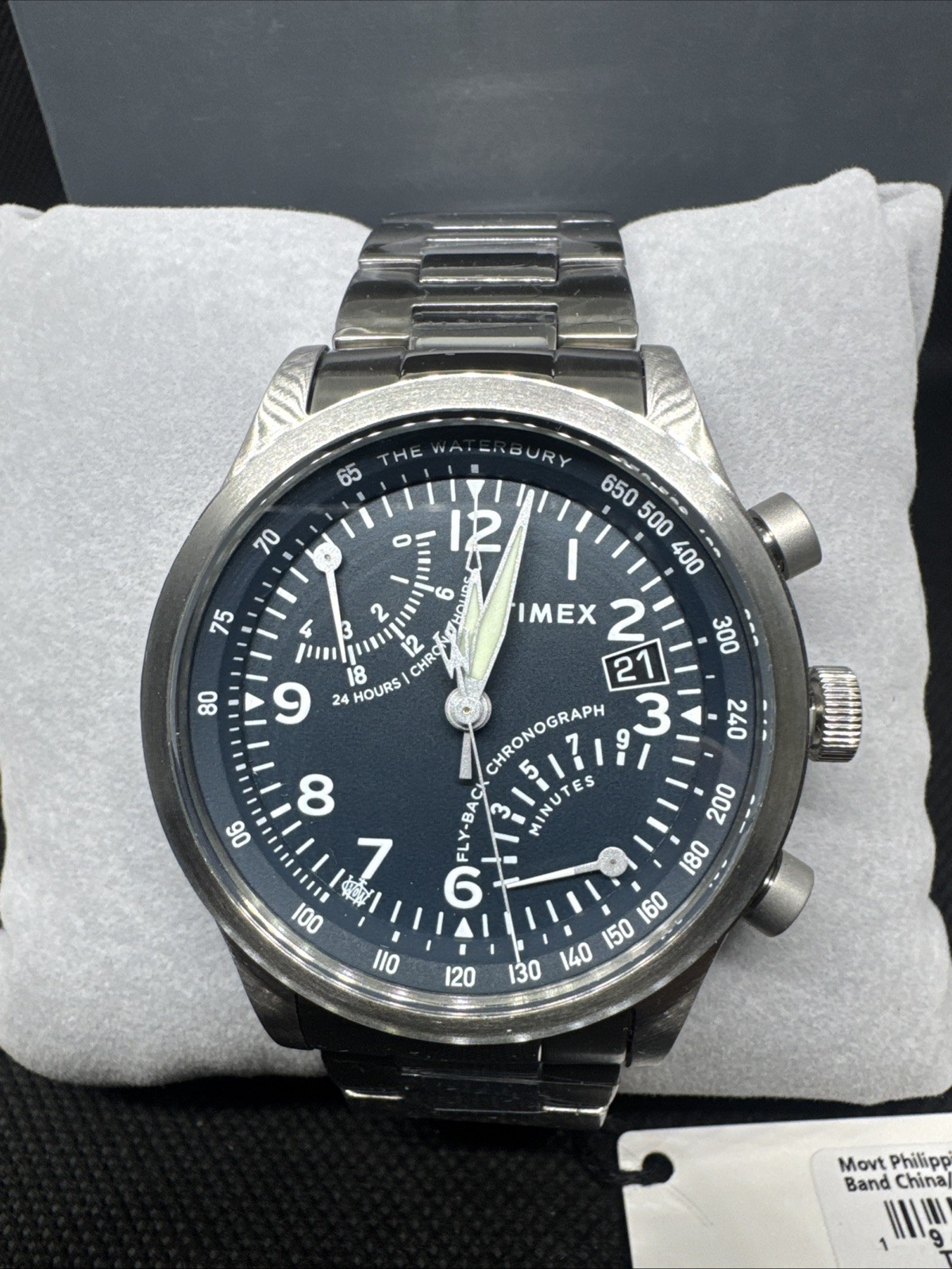 New Timex 43mm Men’s Waterbury Traditional Fly Back Chronograph Watch, TW2Y29800