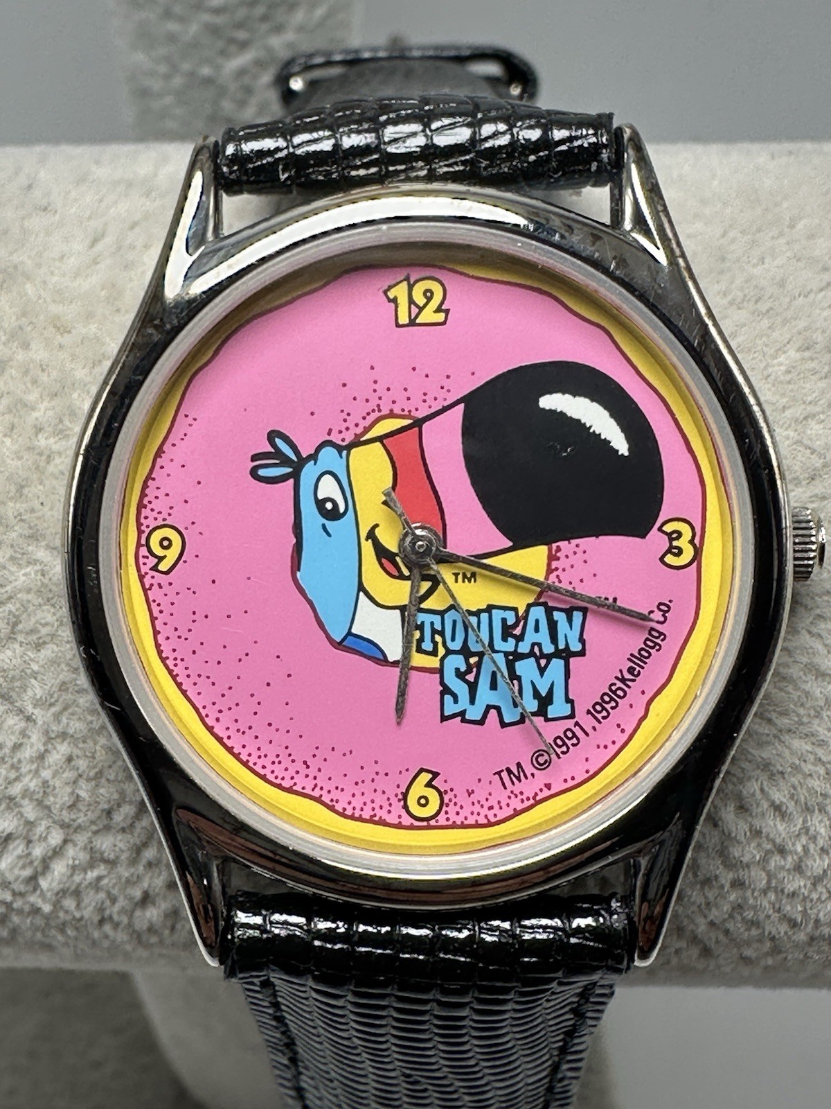 Kelloggs Vintage Toucan Sam Watch New Battery 1996 33MM 7.5″ Fruit Loops W12