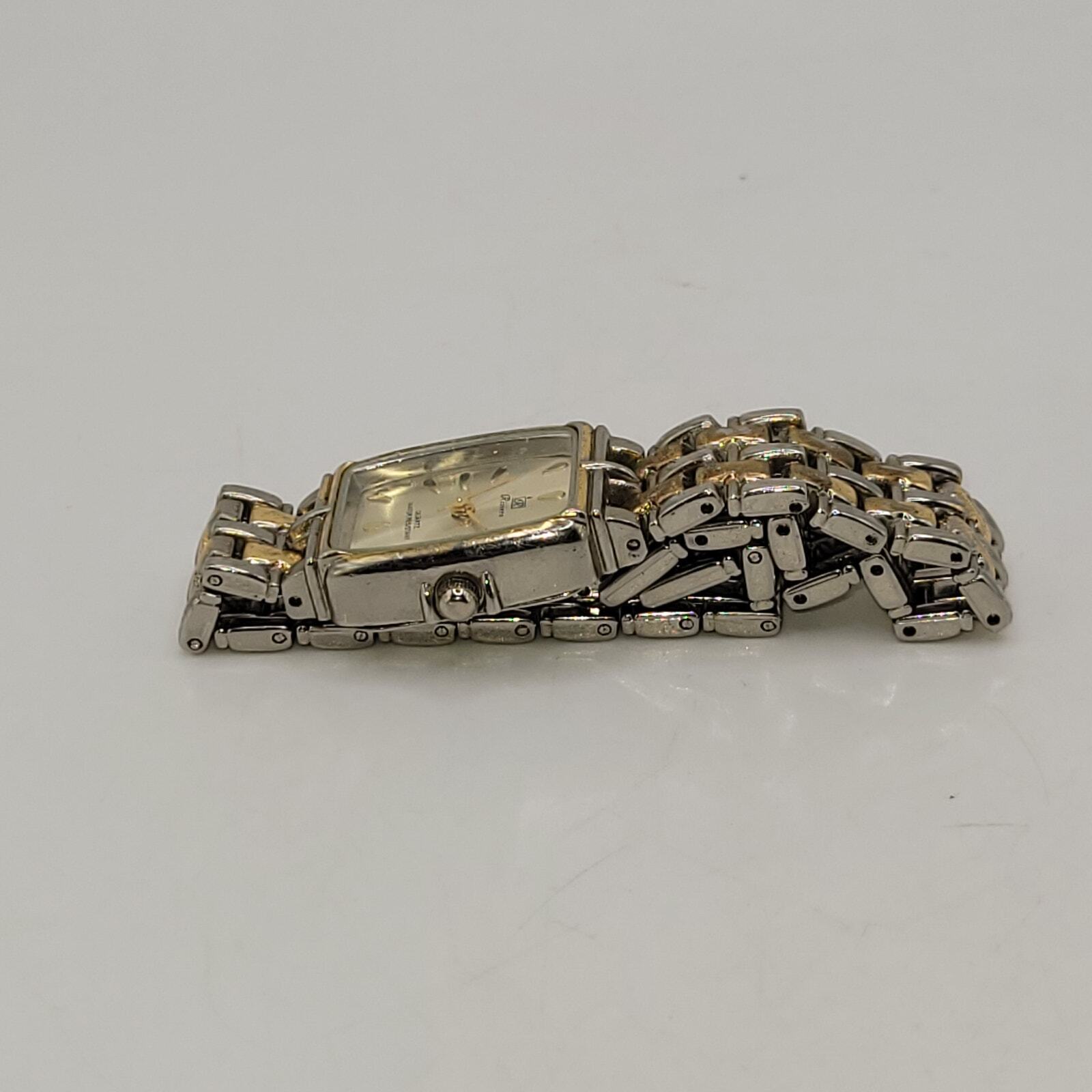 Riviera Quartz Silver Gold Toned clasp band Vintage New battery