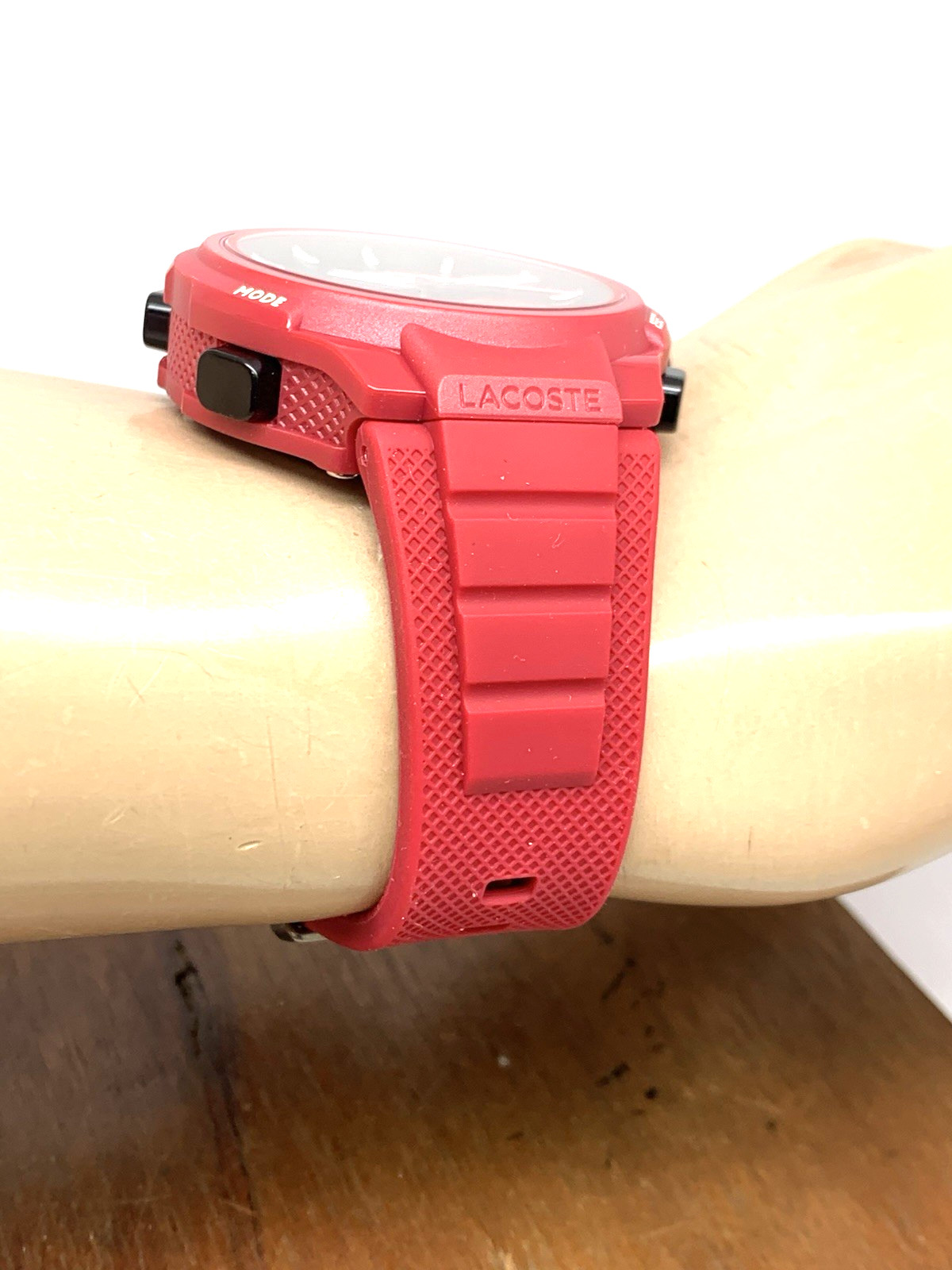 Lacoste Men’s Watch 2011368 Quartz Analog Digital LC33 Red Dial Rubber Band 45mm