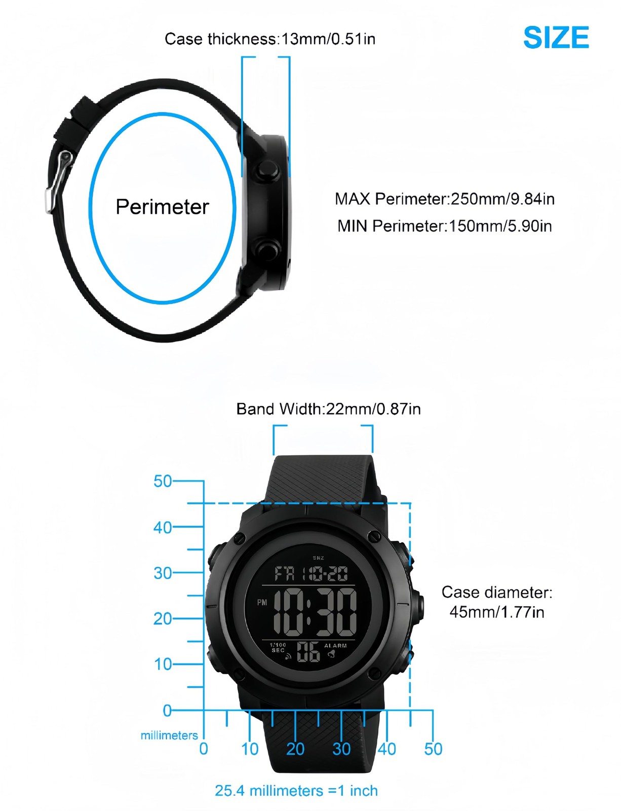OLAZONE Big Boys Digital Watch Sports Teen Waterproof Military Back Light Wat…