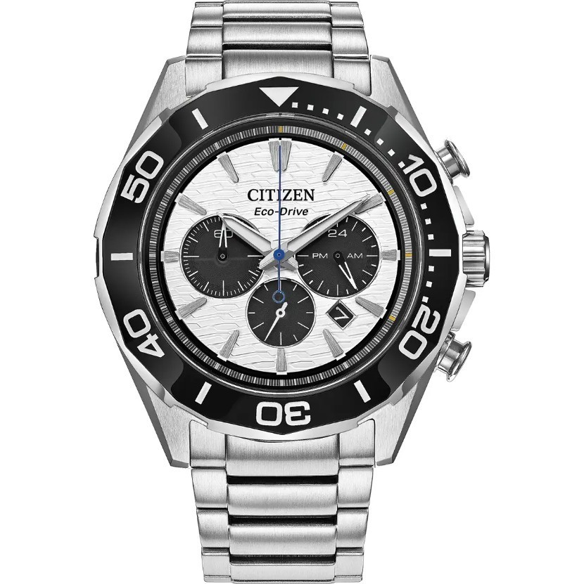 Citizen Eco-Drive Men’s Sport Chronograph White Dial Watch – CA4730-59A