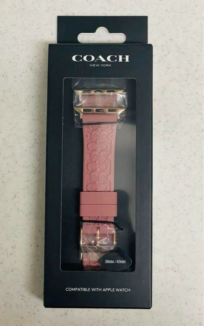 COACH Apple Watch Replacement Band Signature 38mm/40mm Pink 14700040 New