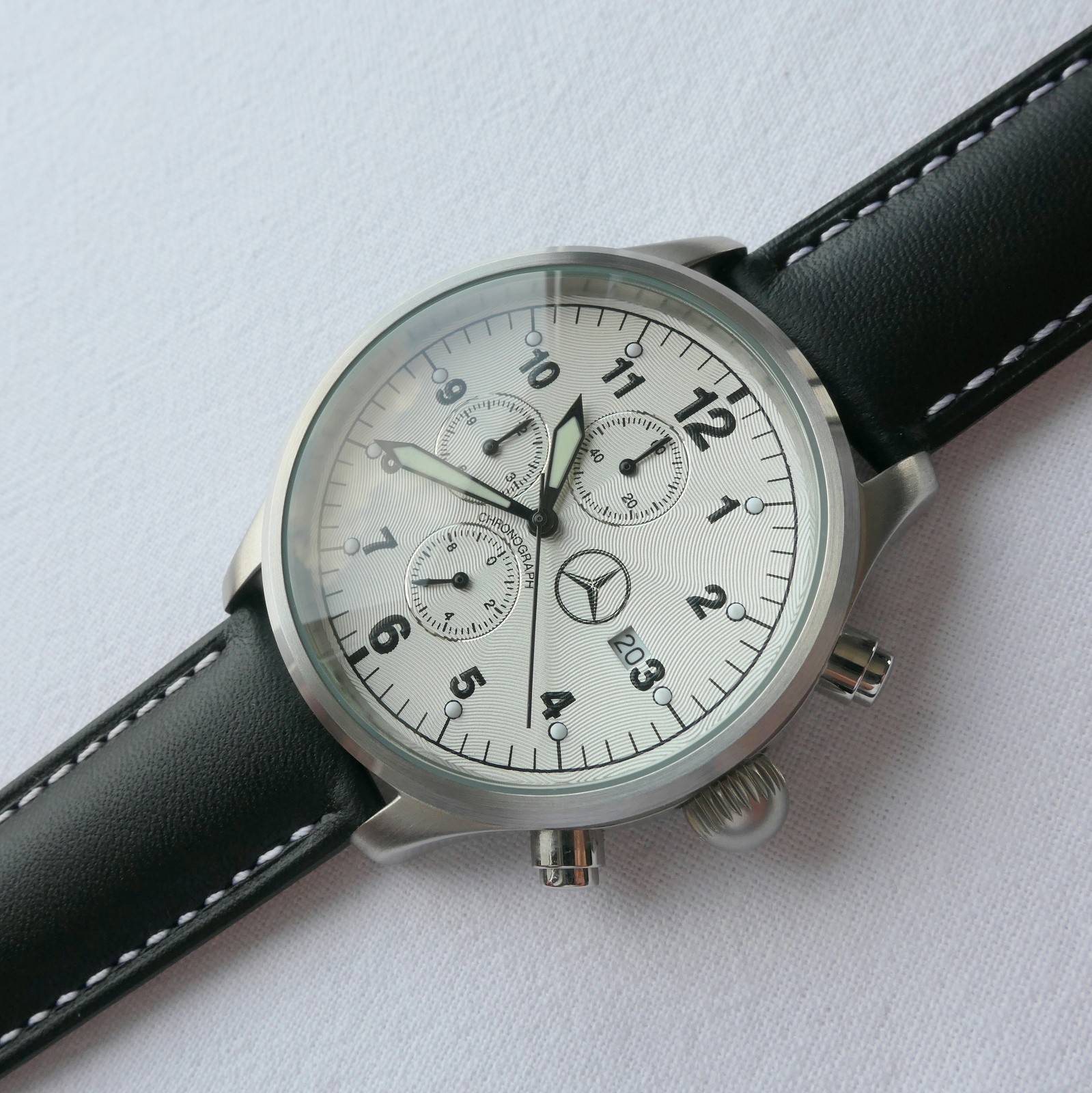 Mercedes Benz Classic Racing Driver Pilot Car Accessory Sport Watch Chronograph
