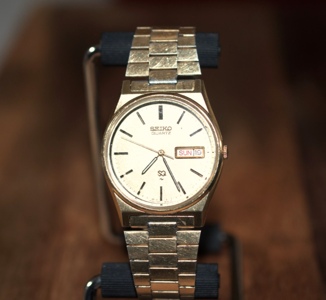 Vintage Seiko SQ Day/Date – Quartz 8123-8009 35mm – With Champagne Dial ’81