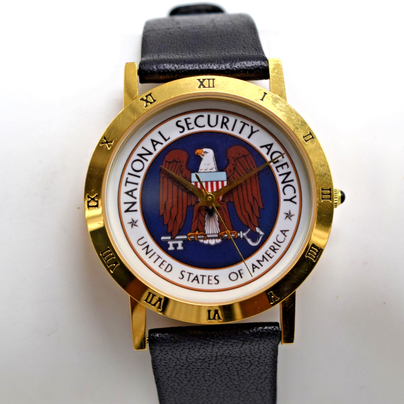 Vintage Image Watches NSA National Security Agency Logo 33.5mm Watch-NEW BATTERY