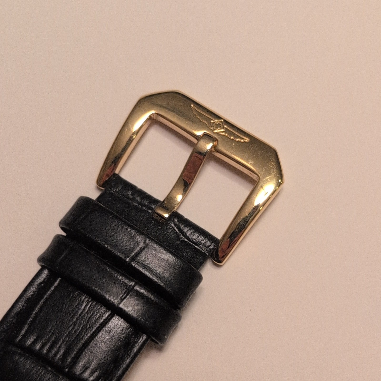 Invicta 22390 Quartz Rectangle Gold Tone Case Black Dial Leather Strap 50m