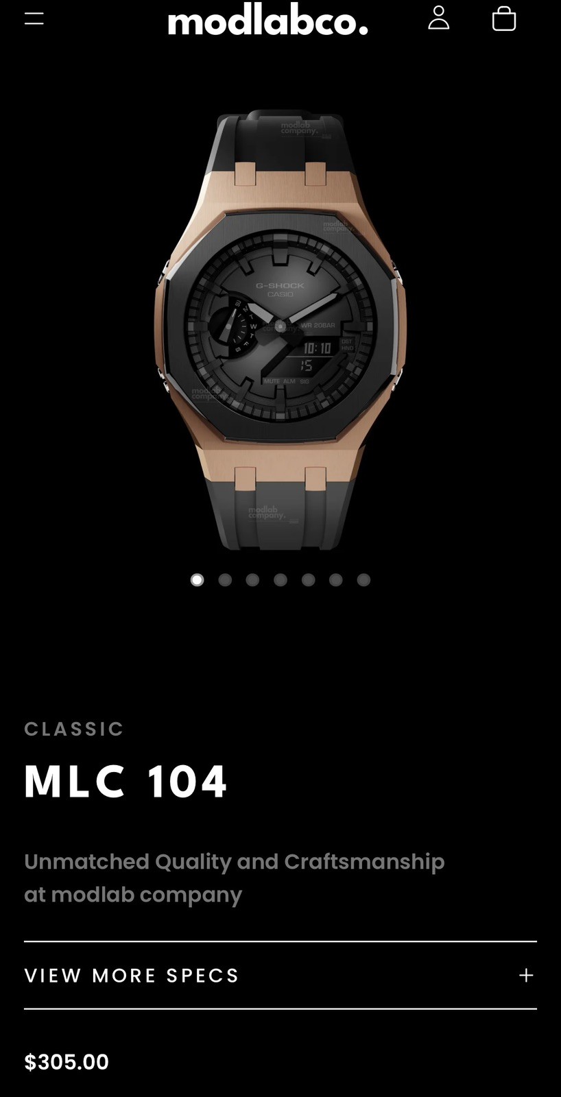 Casio G-Shock MLC-104 Modlab Company CLASSIC Octagonal Rose Gold/FMK 42mm Custom