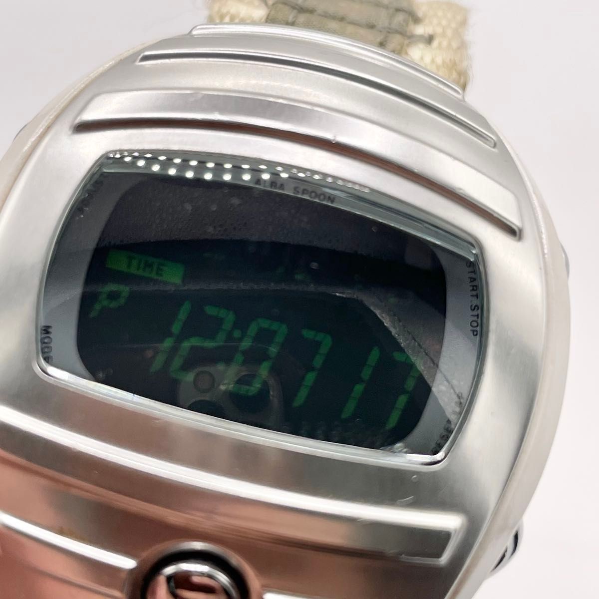 SEIKO Alba Spoon LED Quartz Watch Silver White Y2K Digital Japan