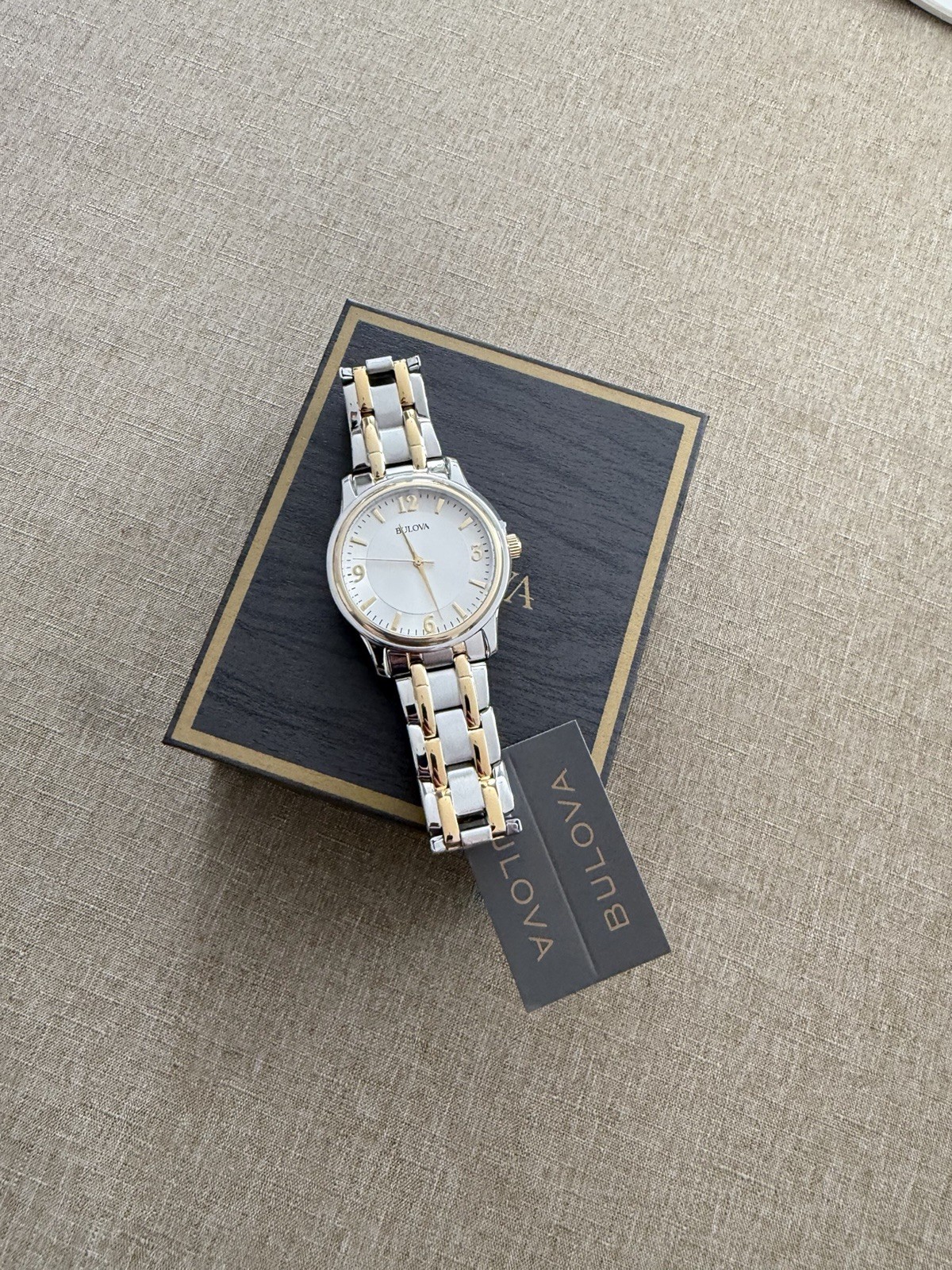 Bulova Corporate 38mm Silver Stainless Steel Case, Silver and Gold Stainless.