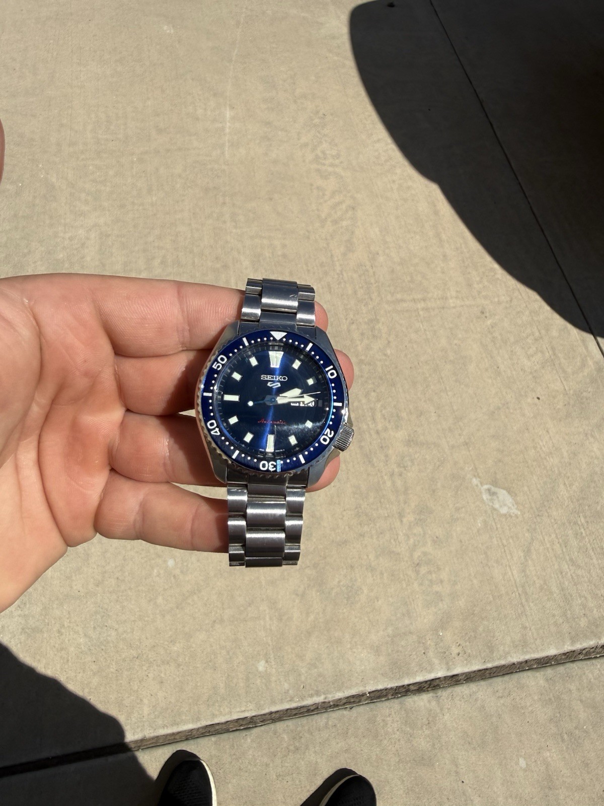 Seiko 5 SKX Sports SRPL83 Automatic Blue Dial Steel Bracelet Watch Japan Made