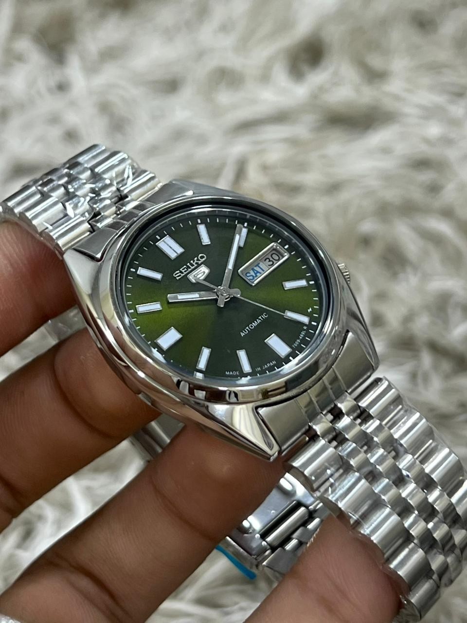 Seiko 5 Automatic Military Green Dial Mens Watch Japan Made 7009