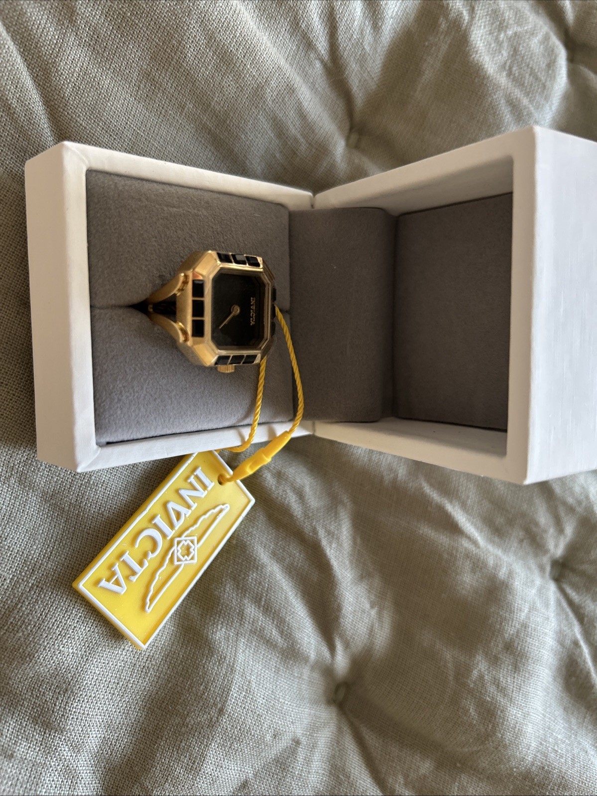 🔥 NEW Invicta Mini Angel Women’s Ring Watch BLACK & GOLD 21.5mm 49584 $199 MSRP
