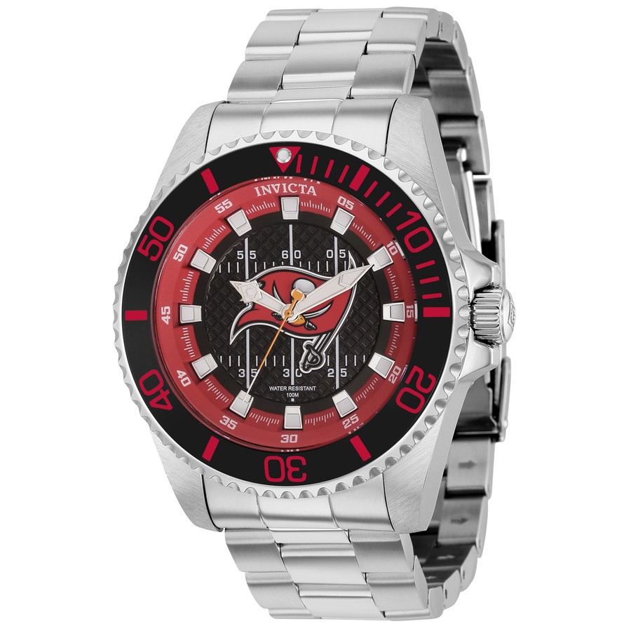 Invicta NFL Black and Red and Grey and White Dial Men’s Watch 36949