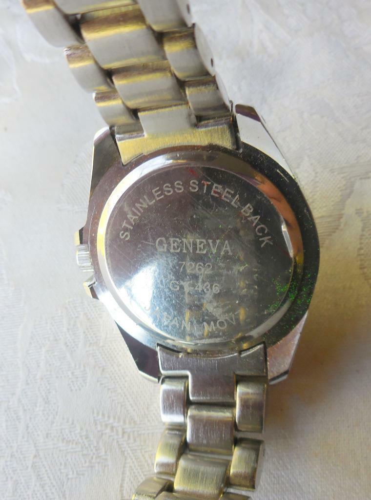 Geneva Mens Watch NEW W/packaging Silver with Roman numeral Japan Movmt 7262