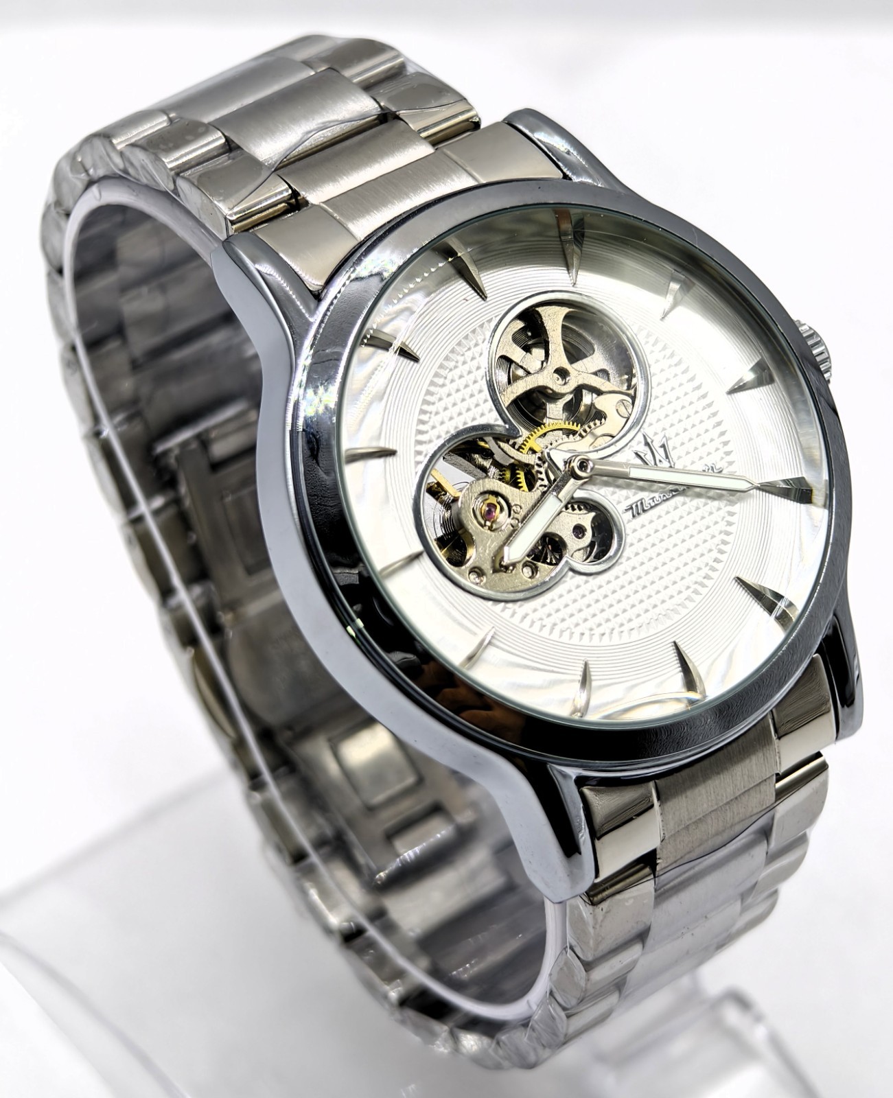 Fabulous Maserati Automatic White Dial Silver Band Analog Men’s Wrist Watch